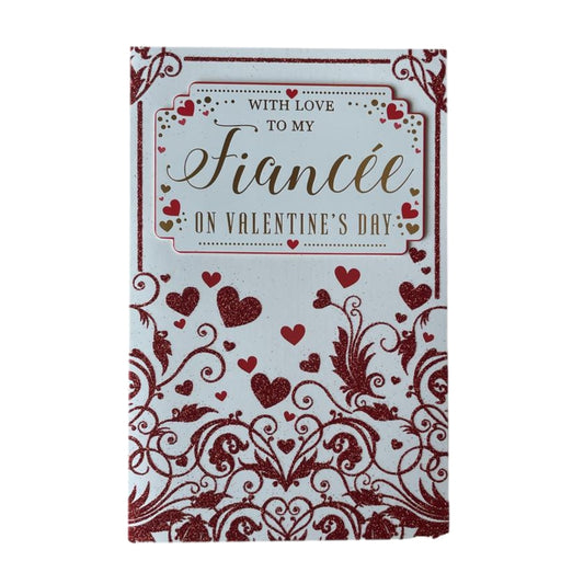 With Love To My Fiancée Red Hearts Design Valentine's Day Card