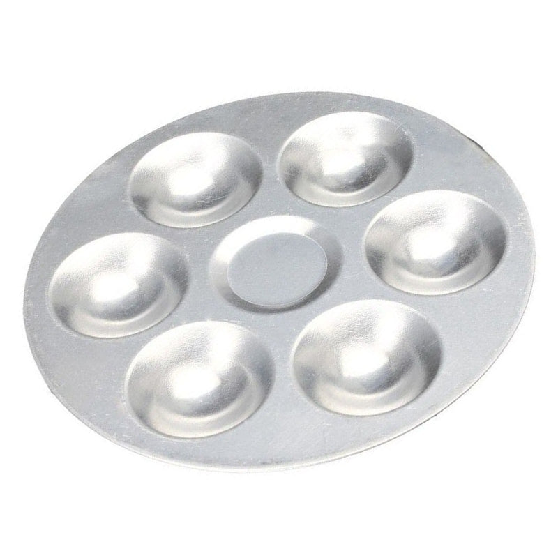 13.5cm Aluminium Painting 6 Well Round Paint Palette