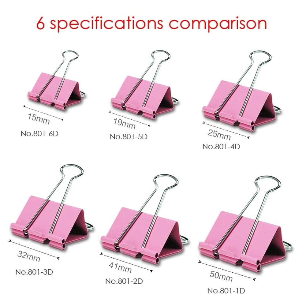 Pack of 24 32mm Assorted Colour Binder Clips