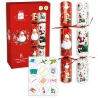 Pack of 8 12" Traditional Santa Design Christmas Crackers