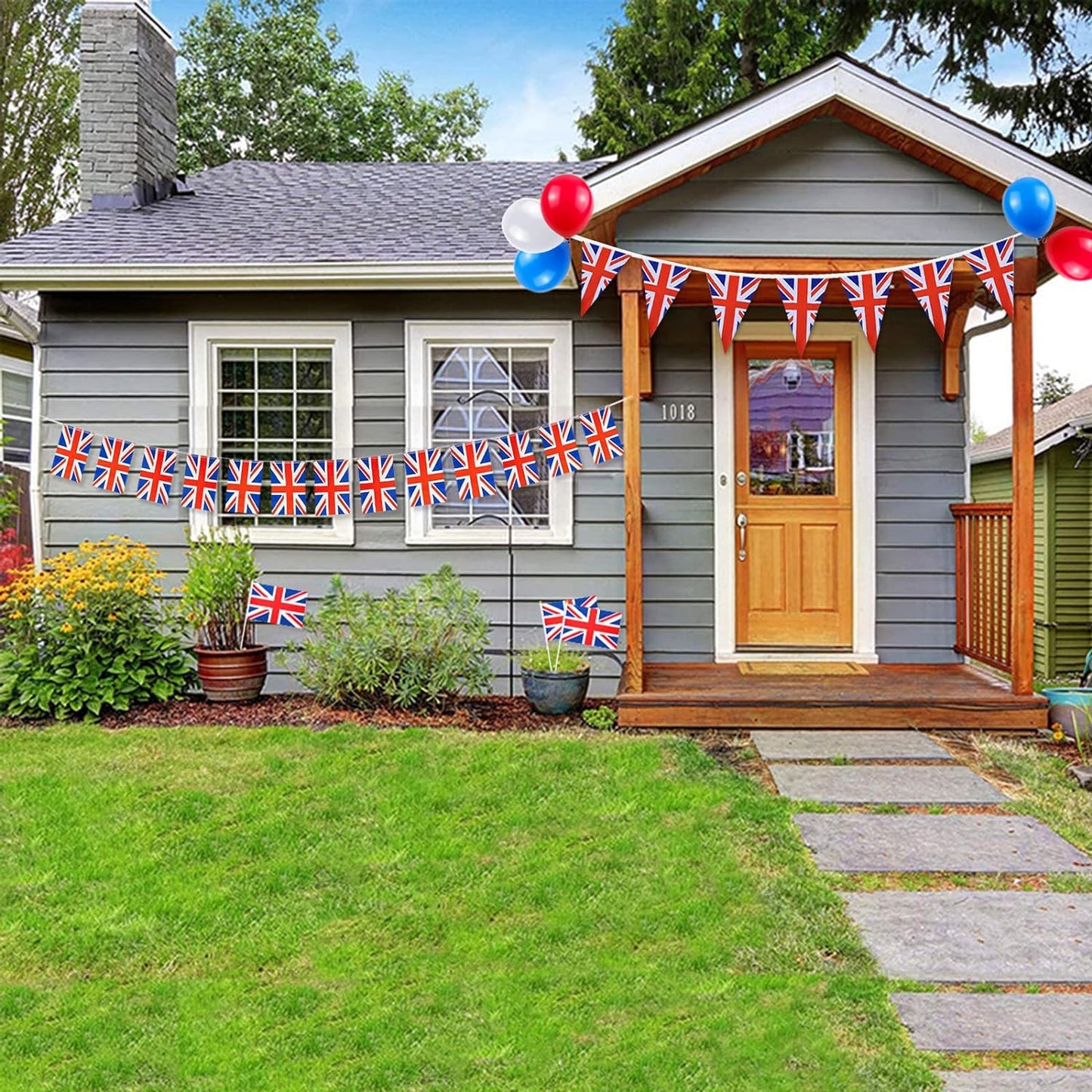 7m Union Jack Bunting Triangle Pennants