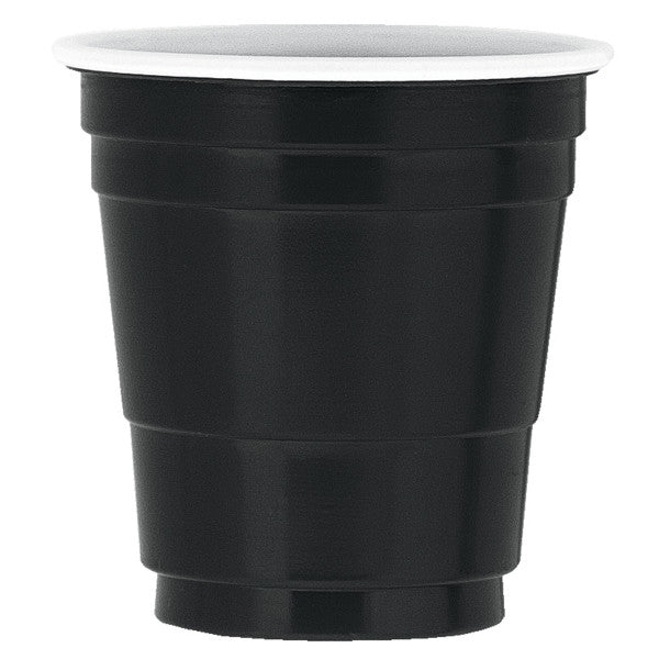 Pack of 20 Black Plastic Shot Glasses