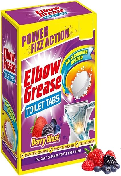 Pack of 10 Elbow Grease Toilet Tablets Berry Fragrance 30g