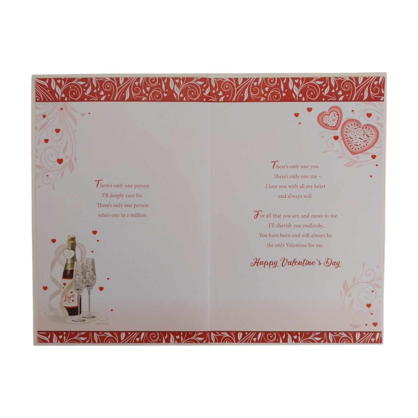 Red Glitter Hearts Classic Design Valentine's Day Card