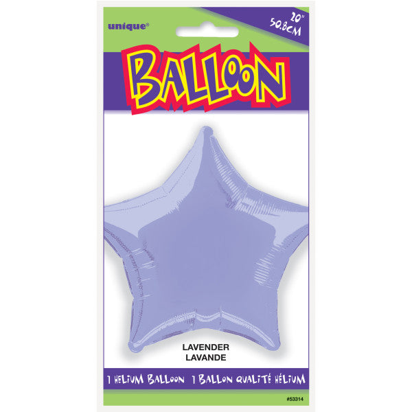 20" Lavender Solid Star Foil Balloon