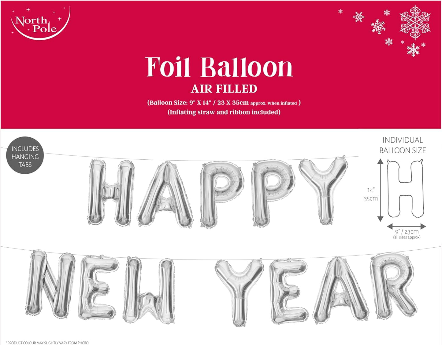 Happy New Year Letter Silver Foil Balloon