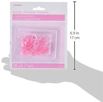 Pack of 18 1" Pink Crystal Pacifiers For Baby Shower Favors