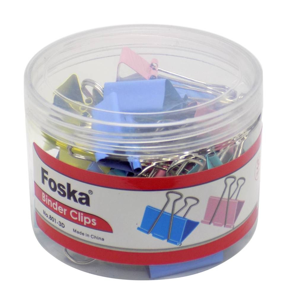 Pack of 24 32mm Assorted Colour Binder Clips