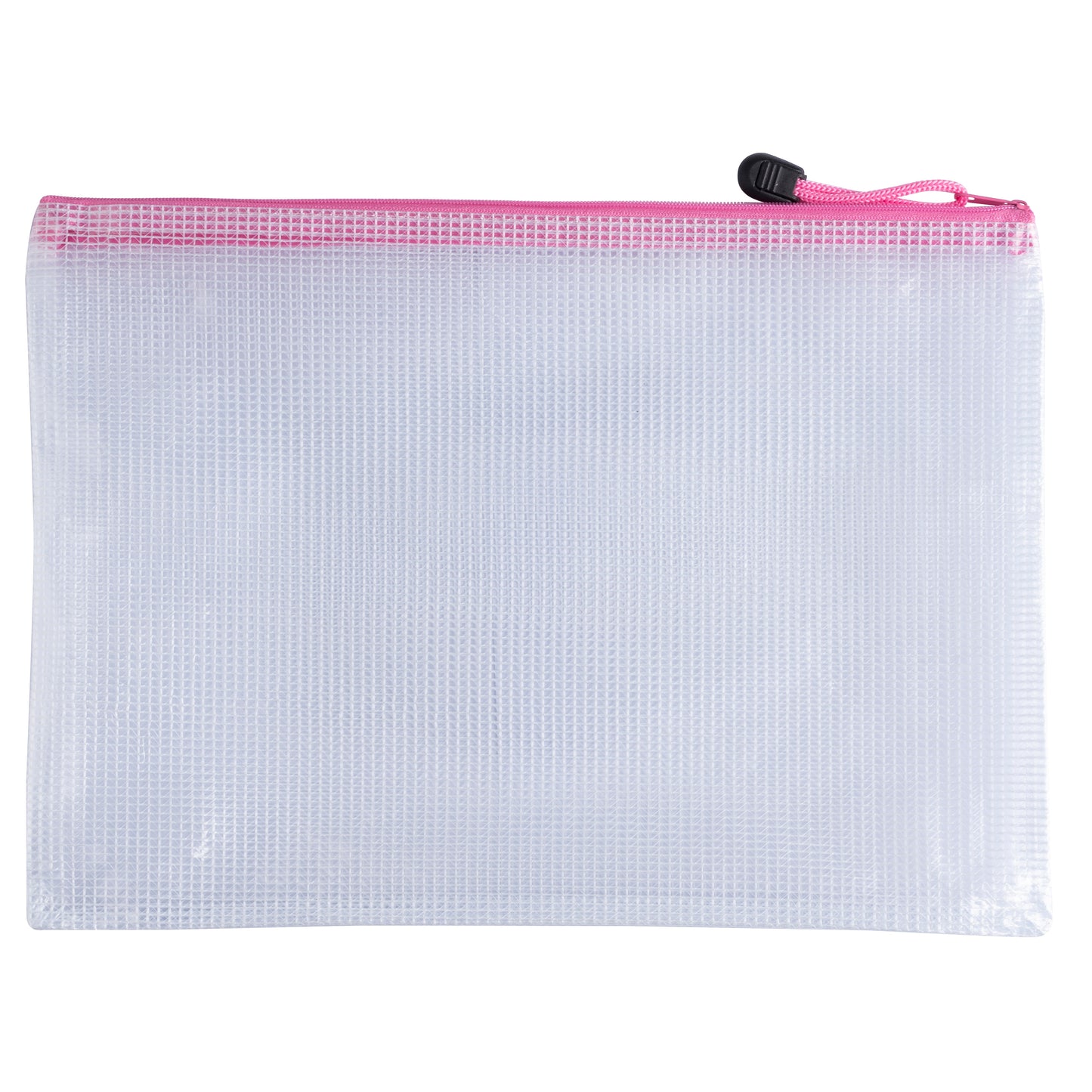 Pack of 12 A4 Pink PVC Mesh Zip Bags