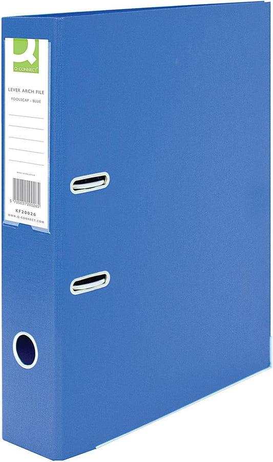 Pack of 10 70mm Polypropylene Foolscap Blue Lever Arch Files