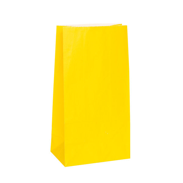 Pack of 12 Sunflower Yellow Paper Party Bags