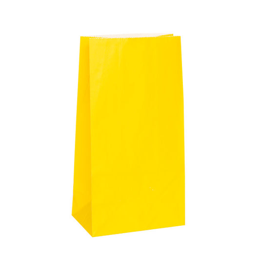 Pack of 12 Sunflower Yellow Paper Party Bags