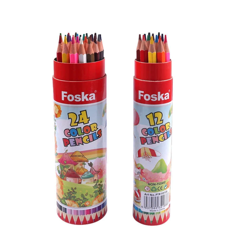 Pack of 24 Tube Packing Wooden Colour Pencils