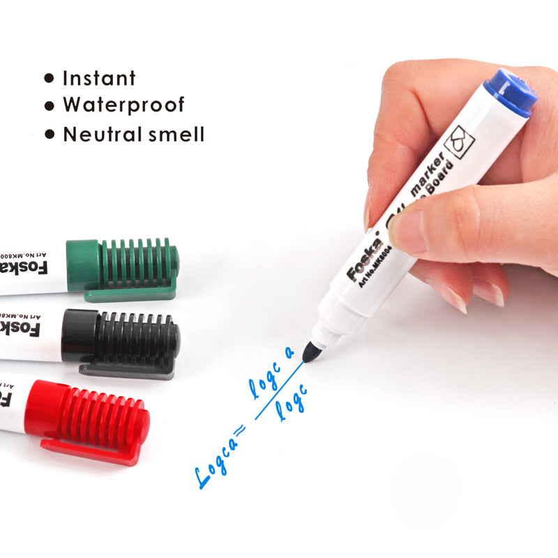 Pack of 12 Blue Whiteboard Marker Pens - Bullet Point