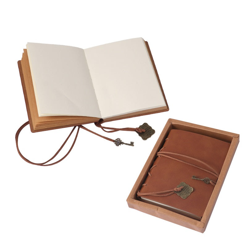 A6 80 Sheets DIY Kraft Paper Brown Vintage Leather Notebook