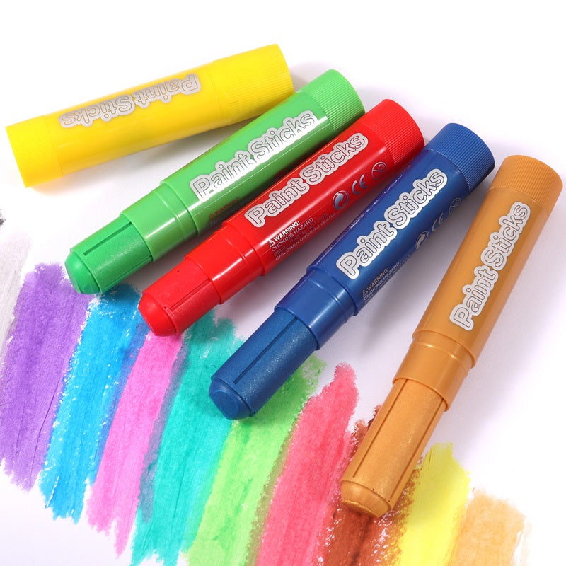 Pack of 12 Metallic Colour Paint Crayons