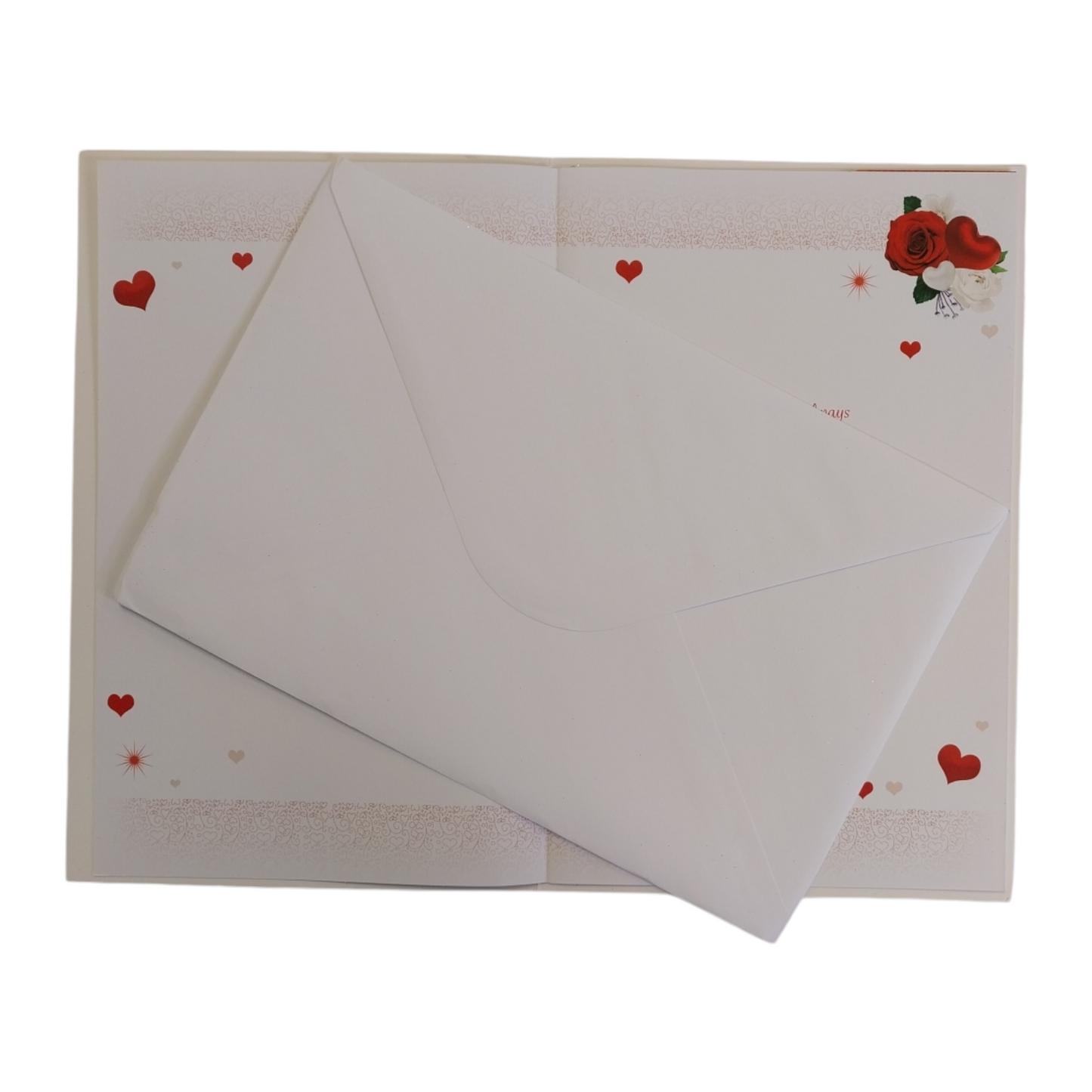 To My Wife Roses Heart Design 8 Page Insert Valentine's Day Card