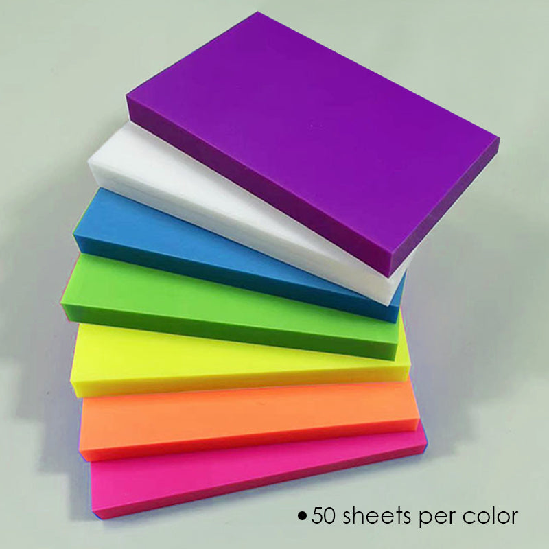 Pack of 50 Coloured Translucent Sticky Notes 75 x 50mm