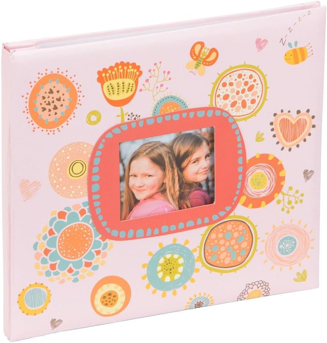 Kenro Pink Children's Scrapbook Colourful Patterned Paper with Photo Window