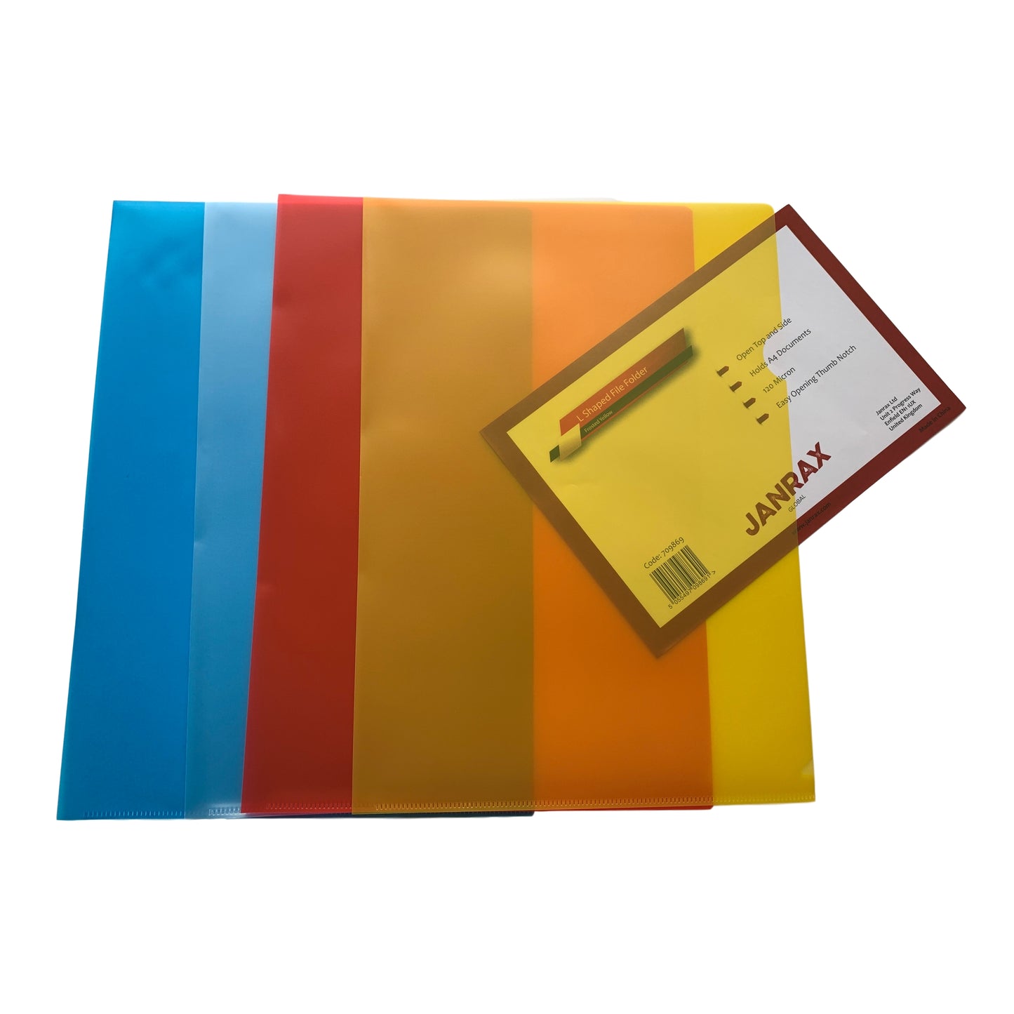 Pack of 25 A4 Red L Shaped Open Top and Side Report File Folders