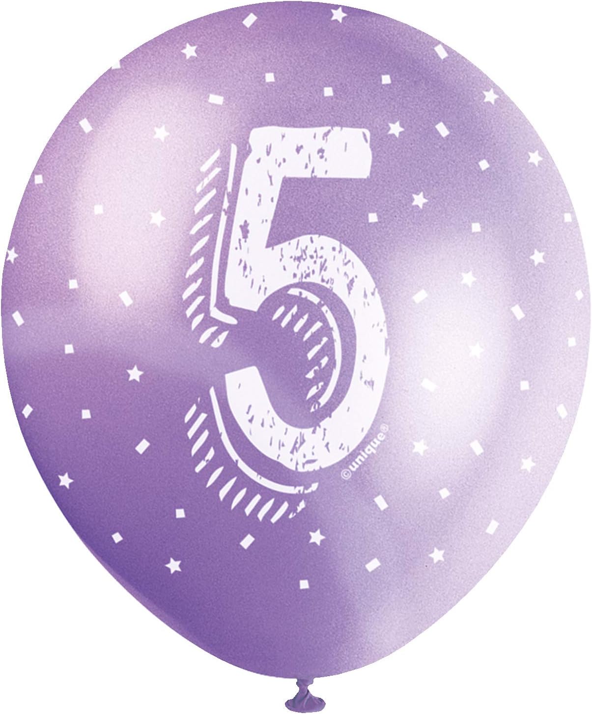 Pack of 5 Number 5 12" Latex Balloons