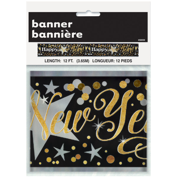 12ft Foil Glittering New Year Banner