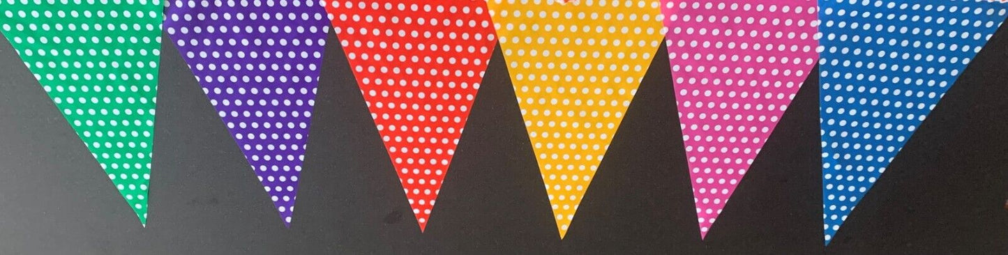 Polka Dot Bunting with Orange String 10m with 20 Pennants