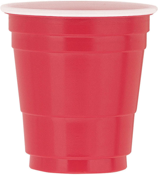 Pack of 20 Red Plastic Shot Glasses