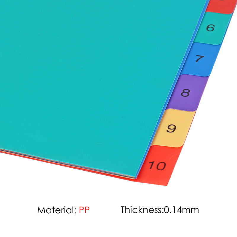 10 Part A4 PP Coloured Index Filing Dividers