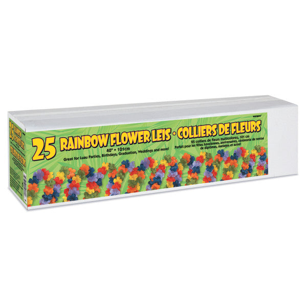 Box of 25 40" Rainbow Flower Leis