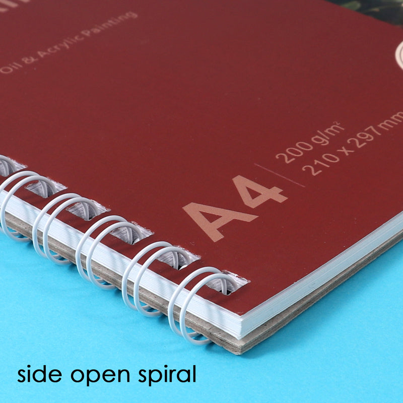 A3 12 Sheets Side Spiral Open Oil Painting Pad