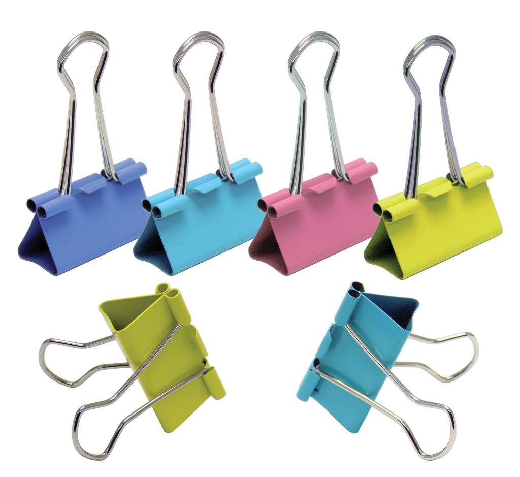 Pack of 48 25mm Assorted Colour Fold Back Binder Clips