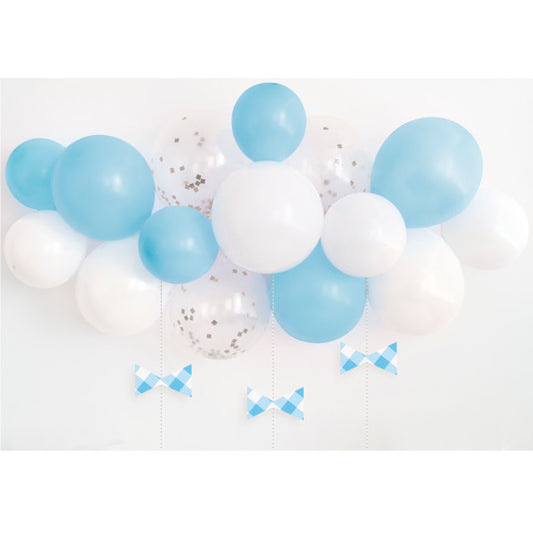 Blue Gingham 1st Birthday Balloon Arch Kit