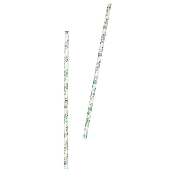 Pack of 10 Botanical Paper Straws