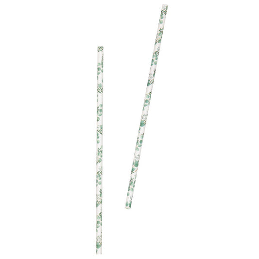 Pack of 10 Botanical Paper Straws