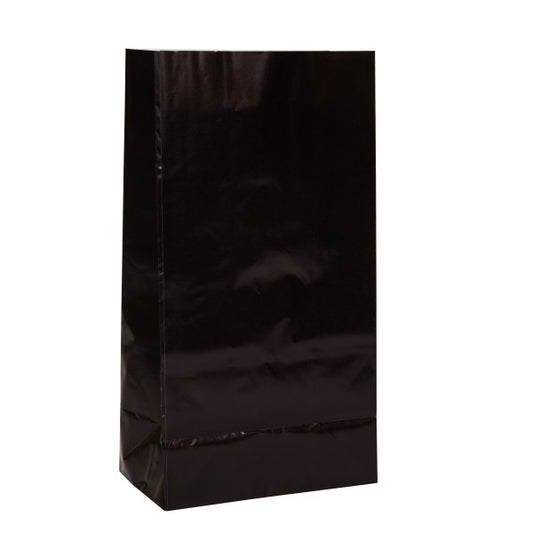 Pack of 12 Black Paper Party Bags