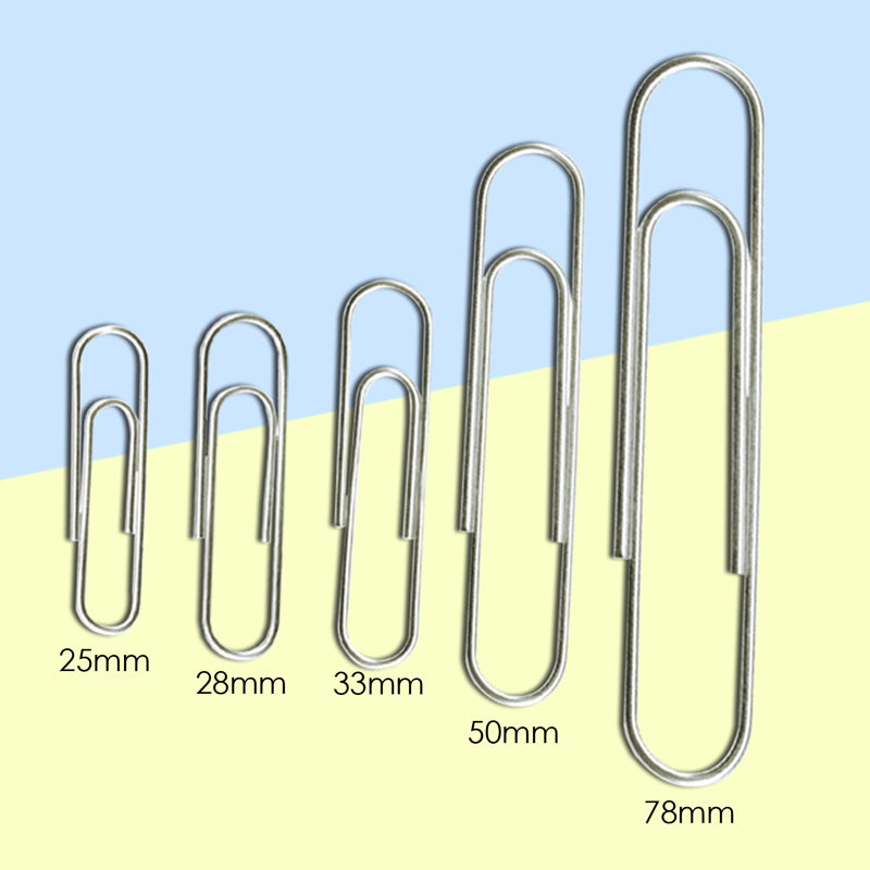 Pack of 100 Round End Paper Clips 28mm