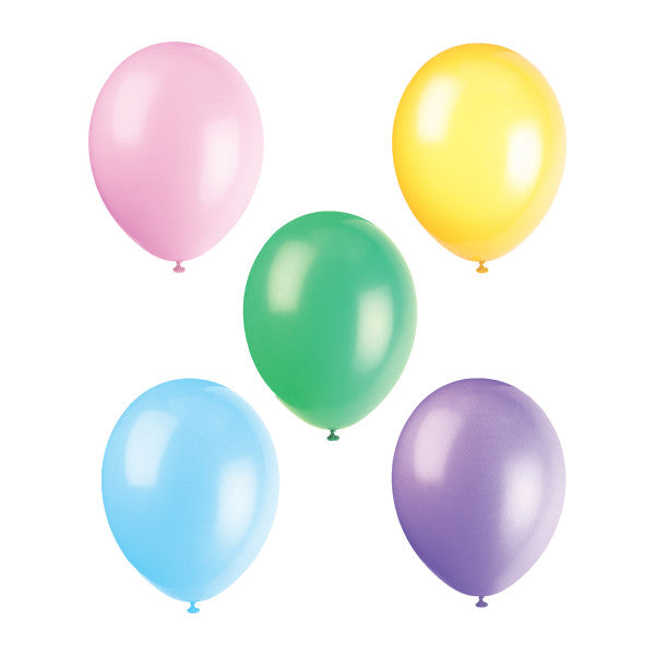 Pack of 50 Assorted Pastel 12" Premium Latex Balloons