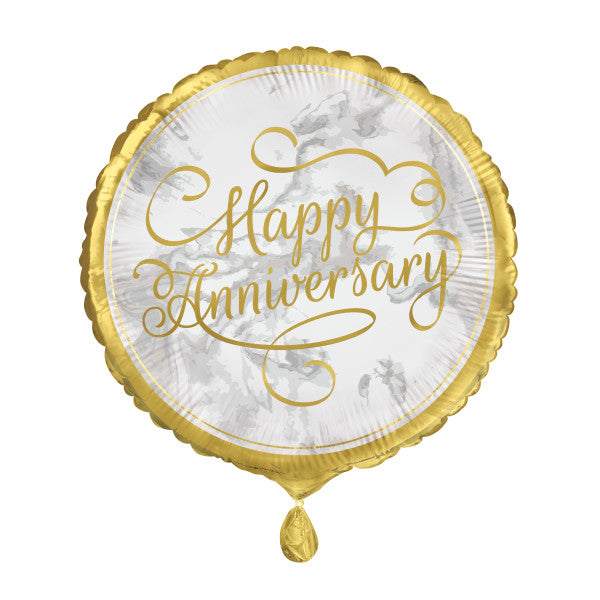 Gold Anniversary Round Foil Balloon 18"