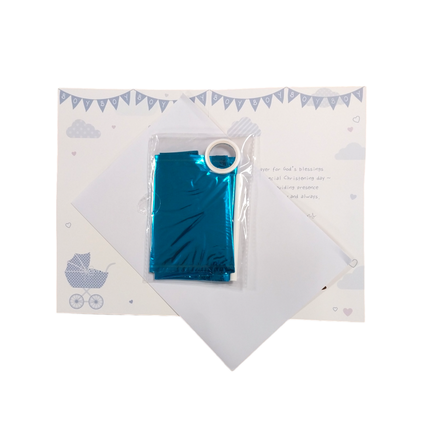 On The Christening of Your Baby Boy Balloon Boutique Greeting Card