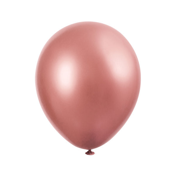 Pack of 6 Rose Gold Platinum 11" Latex Balloons