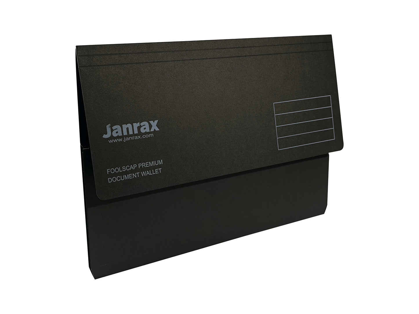 Pack of 10 Black Card Premium Foolscap Document Wallets