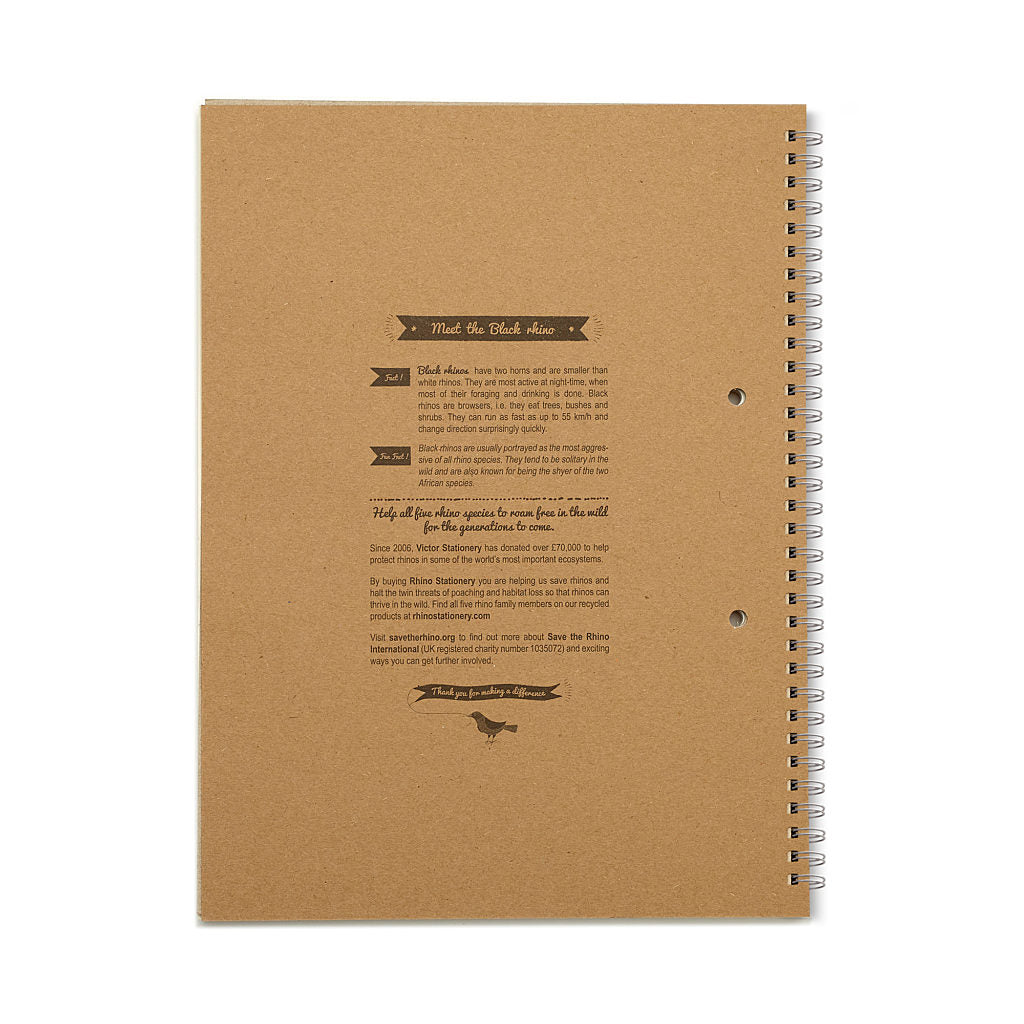 Rhino A4+ Recycled 160 Page 8mm Lined with Margin Softback Twinwire Notebook