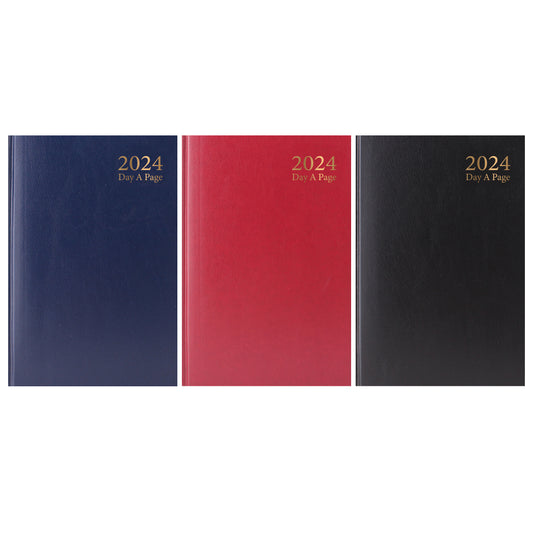 Single 2024 A6 Day Per Page Split Sat/Sun Casebound Value Diary