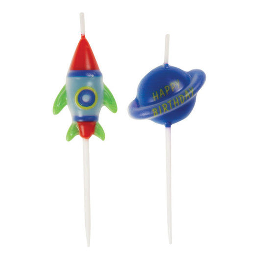 Pack of 6 Outer Space Pick Birthday Candles