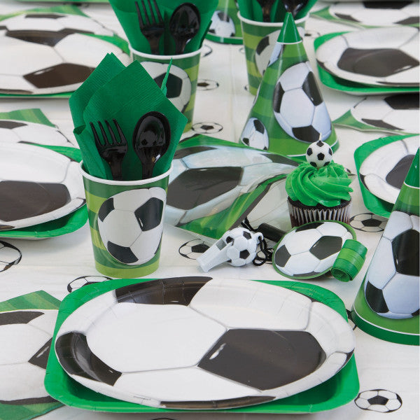 Pack of 8 3D Football Soccer Round 7" Dessert Plates