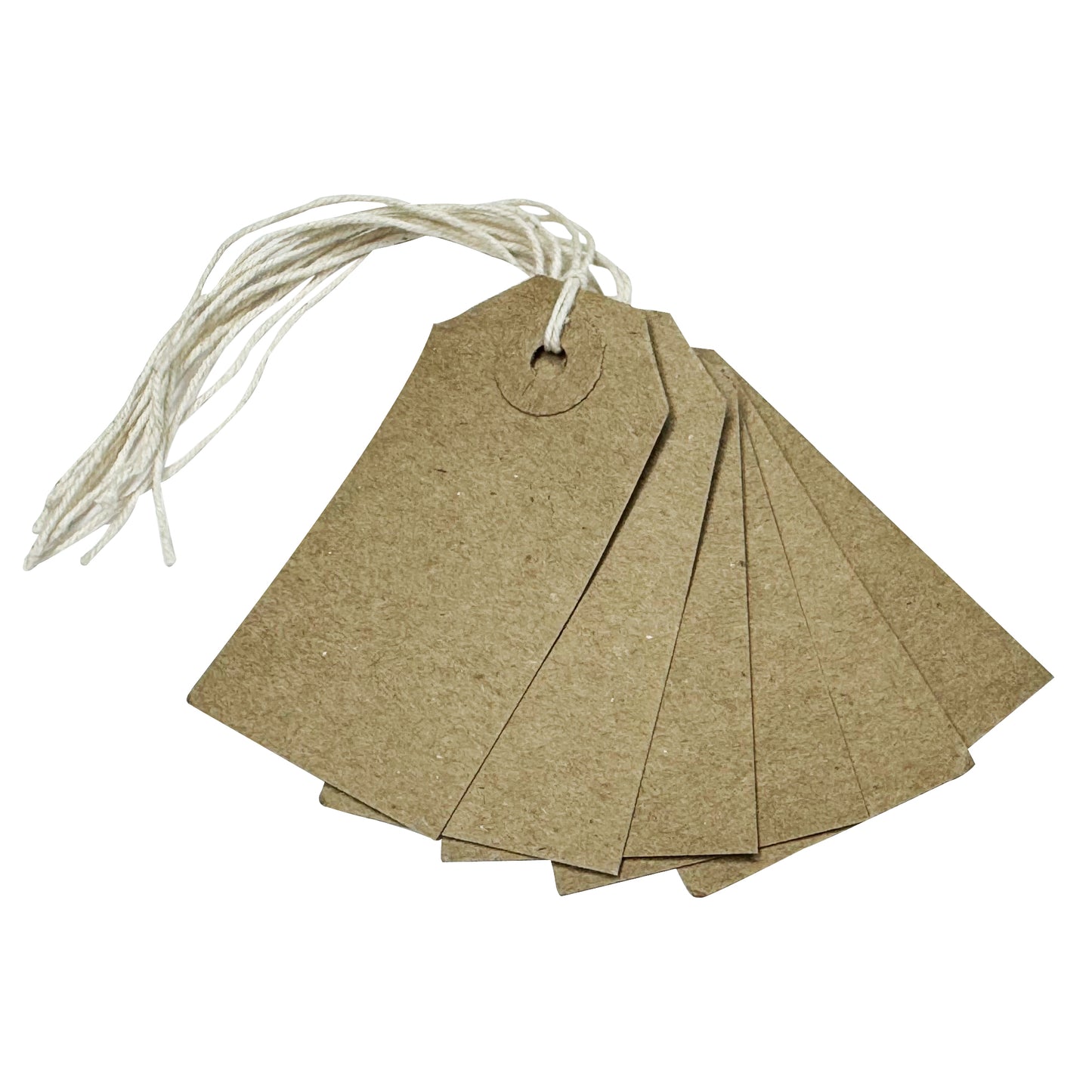 Box of 1000 Brown Buff Strung Tags 70mm x 35mm