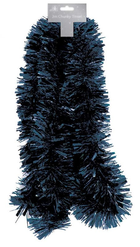 2m Navy Blue Christmas Chunky Tinsel