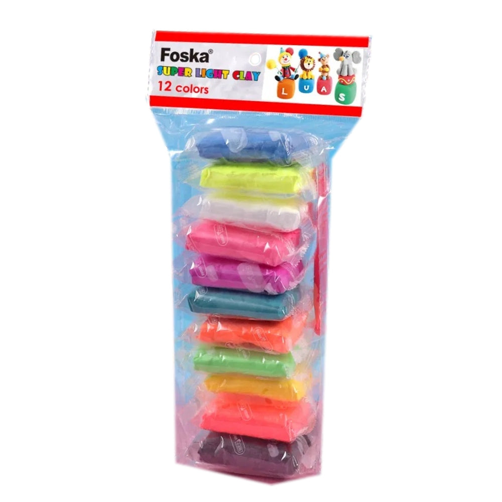 Pack of 12 Colourful Intelligent DIY Educational Plasticine Clay Foamy Mouldable Granulado 10g