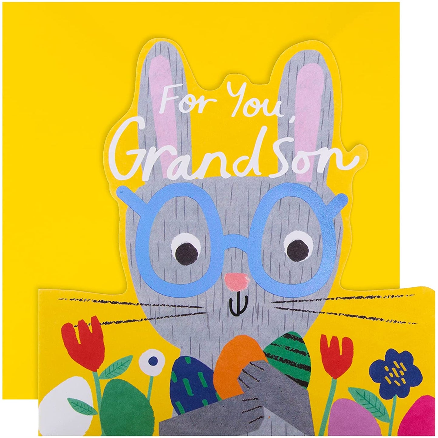 For You Grandson Die Cut Bunny Design Easter Card